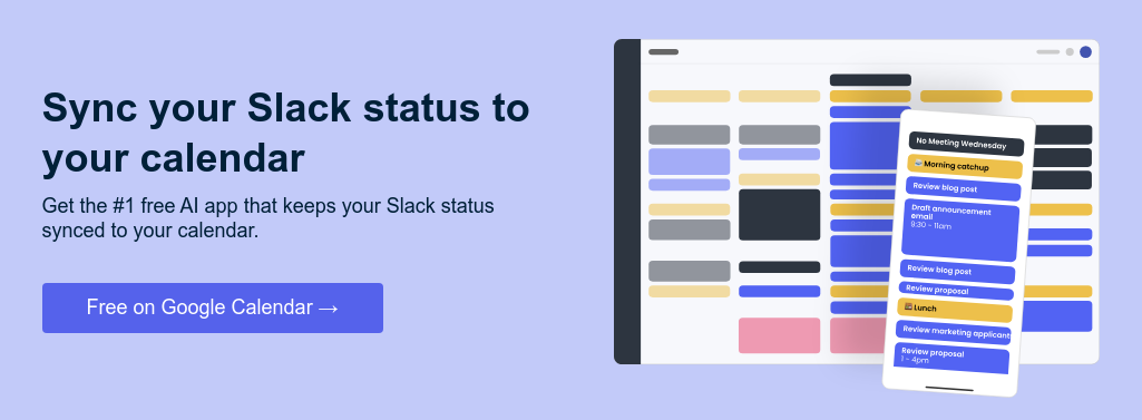 Sync Slack status to AI calendar